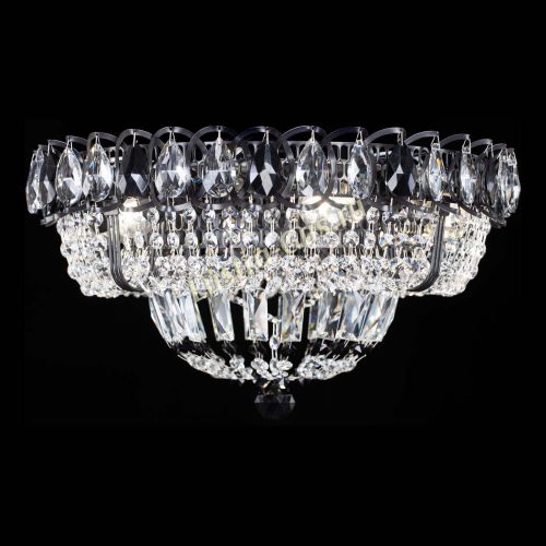 Люстра Кольцо Классика Черная с черными подвесками в Сочи Гусь Хрустальный