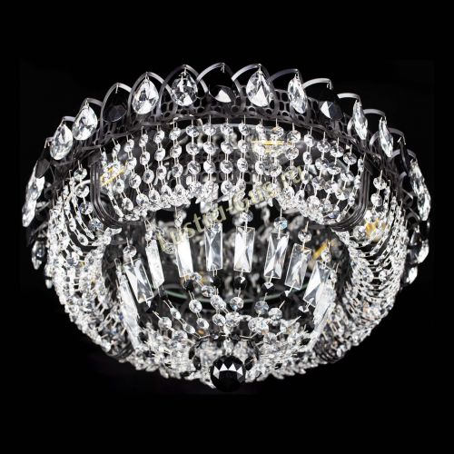 Люстра Кольцо Классика Черная с черными подвесками в Сочи Гусь Хрустальный