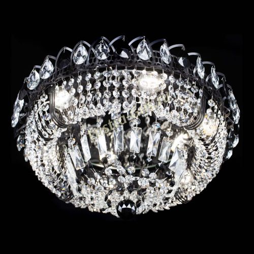 Люстра Кольцо Классика Черная с черными подвесками в Сочи Гусь Хрустальный