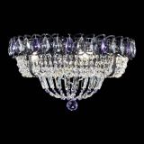 Люстра Кольцо Классика Черная с фиолетовыми подвесками в Сочи