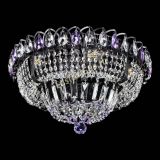 Люстра Кольцо Классика Черная с фиолетовыми подвесками в Сочи