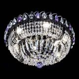 Люстра Кольцо Классика Черная с фиолетовыми подвесками в Сочи