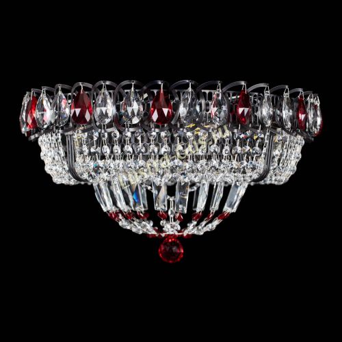 Люстра Кольцо Классика Черная с красными подвесками в Сочи Люстра Кольцо Классика Черная с красными подвесками в Сочи