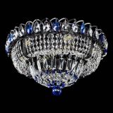 Люстра Кольцо Классика Черная с синими подвесками в Сочи Люстра Кольцо Классика Черная с синими подвесками в Сочи