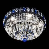 Люстра Кольцо Классика Черная с синими подвесками в Сочи Люстра Кольцо Классика Черная с синими подвесками в Сочи