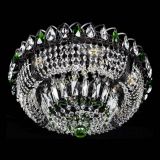 Люстра Кольцо Классика Черная с зелеными подвесками в Сочи