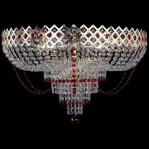 Люстра Корона №11 красная в Сочи Гусь Хрустальный