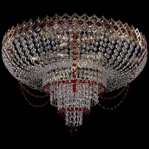 Люстра Корона №11 красная в Сочи Гусь Хрустальный