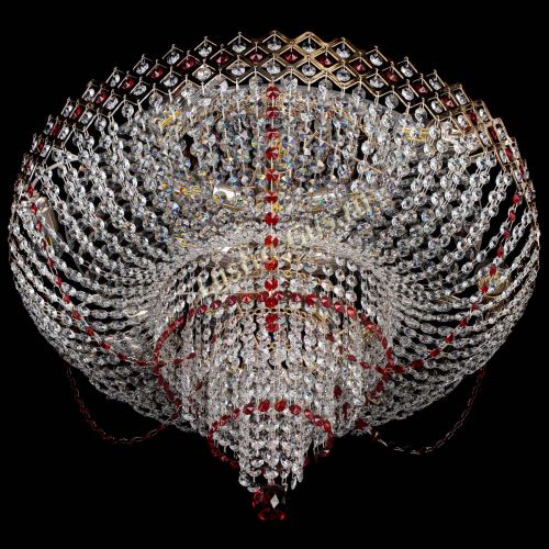 Люстра Корона №11 красная в Сочи Гусь Хрустальный