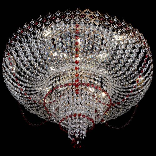 Люстра Корона №11 красная в Сочи Гусь Хрустальный