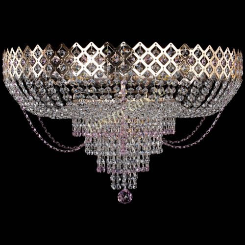 Люстра Корона №11 розовая в Сочи Гусь Хрустальный