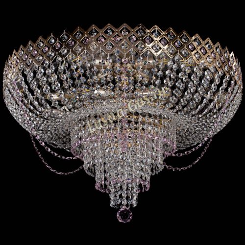 Люстра Корона №11 розовая в Сочи Гусь Хрустальный