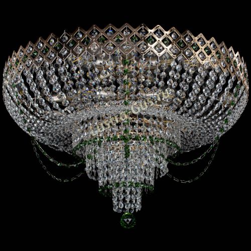 Люстра Корона №11 зеленая в Сочи Гусь Хрустальный