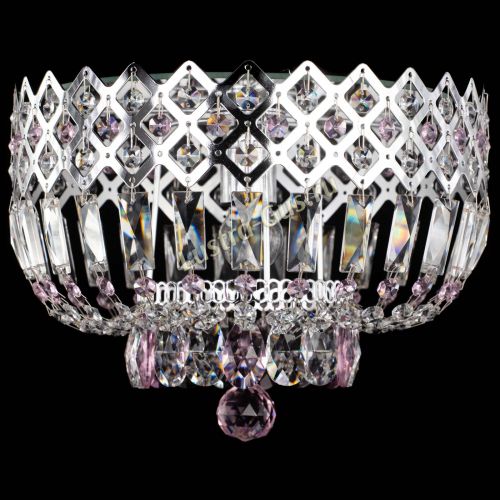 Люстра Корона пластинка №1 розовая в Сочи Гусь Хрустальный