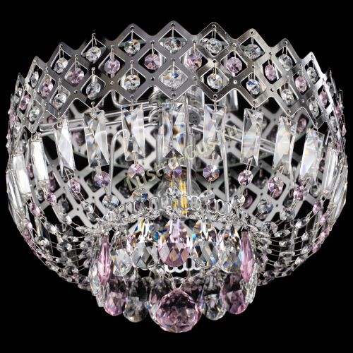 Люстра Корона пластинка №1 розовая в Сочи Гусь Хрустальный