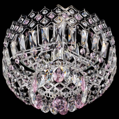 Люстра Корона пластинка №1 розовая в Сочи Гусь Хрустальный