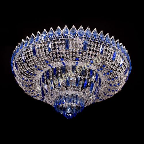 Люстра Корона Водопад синий в Сочи Гусь Хрустальный