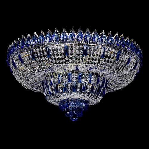 Люстра Корона Водопад синий в Сочи Гусь Хрустальный