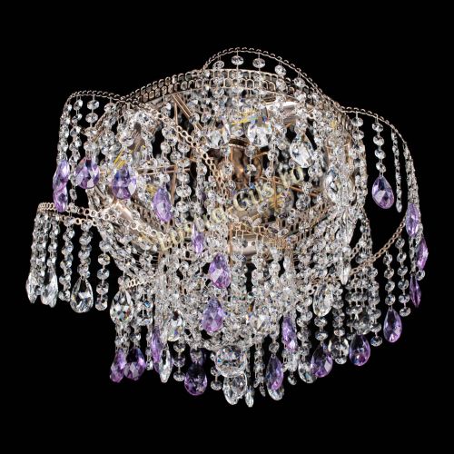 Люстра Космея №4 фиолетовая в Сочи Гусь Хрустальный