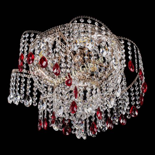 Люстра Космея №4 красная в Сочи Гусь Хрустальный