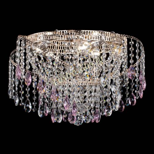 Люстра Космея №4 розовая в Сочи Гусь Хрустальный