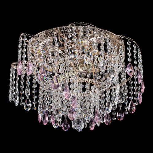 Люстра Космея №4 розовая в Сочи Гусь Хрустальный