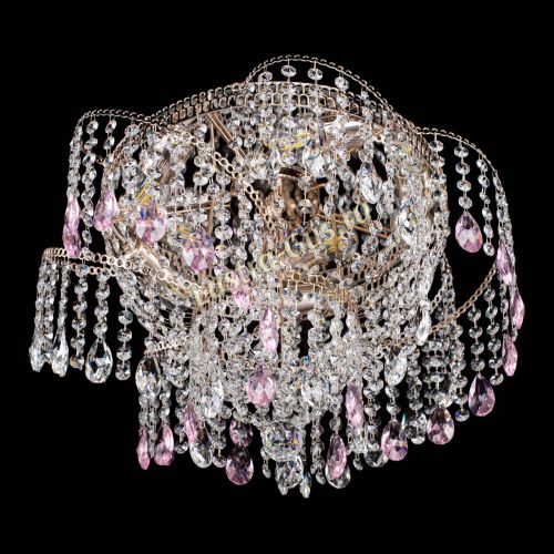Люстра Космея №4 розовая в Сочи Гусь Хрустальный
