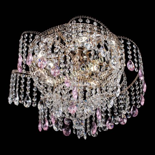 Люстра Космея №4 розовая в Сочи Гусь Хрустальный