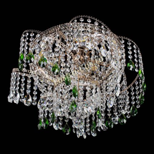Люстра Космея №4 зеленая в Сочи Гусь Хрустальный