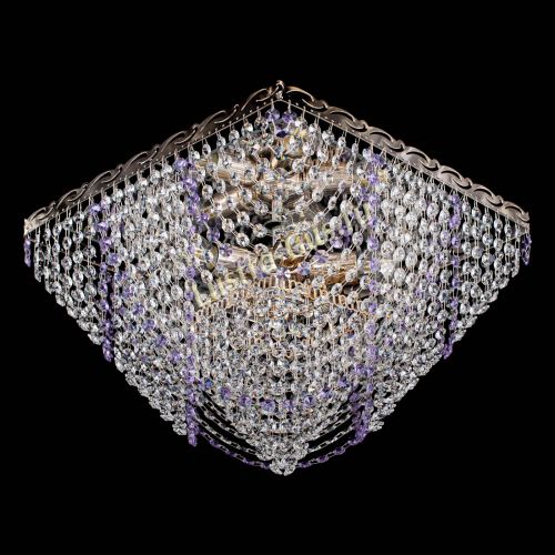 Люстра Квадрат Бриз фиолетовая в Сочи Гусь Хрустальный