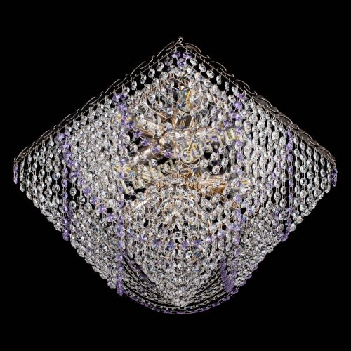 Люстра Квадрат Бриз фиолетовая в Сочи Гусь Хрустальный