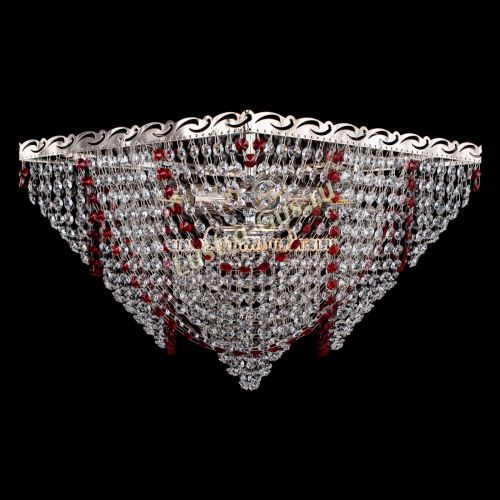 Люстра Квадрат Бриз красная в Сочи Гусь Хрустальный