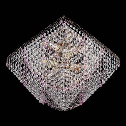 Люстра Квадрат Бриз розовая в Сочи Гусь Хрустальный