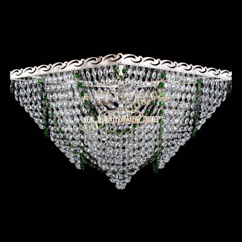 Люстра Квадрат Бриз зеленая в Сочи Гусь Хрустальный