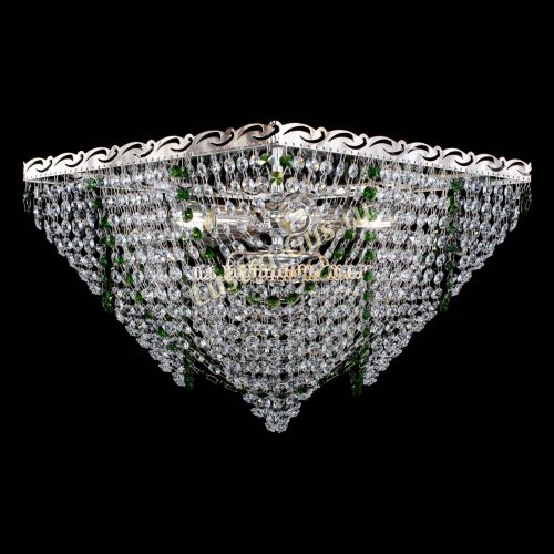 Люстра Квадрат Бриз зеленая в Сочи Гусь Хрустальный