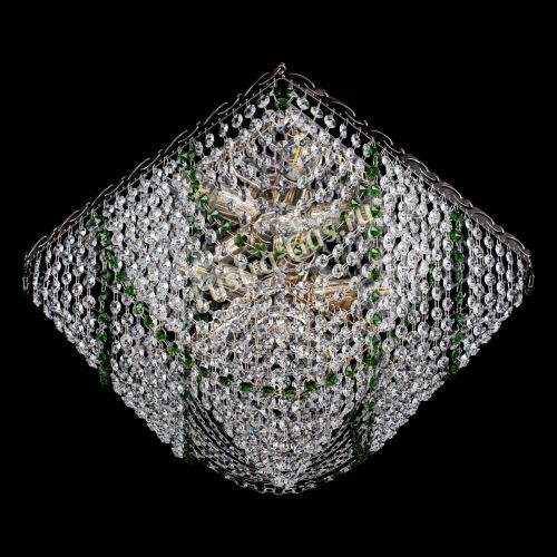 Люстра Квадрат Бриз зеленая в Сочи Гусь Хрустальный