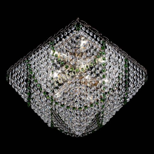 Люстра Квадрат Бриз зеленая в Сочи Гусь Хрустальный