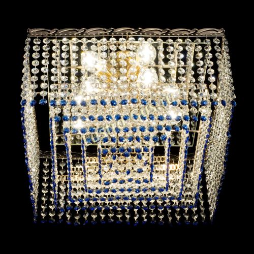 Люстра Квадрат Оптикон синяя в Сочи Гусь Хрустальный