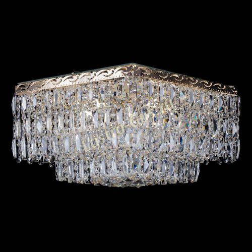 Люстра Квадрат Каскад с пластинками в Сочи Гусь Хрустальный