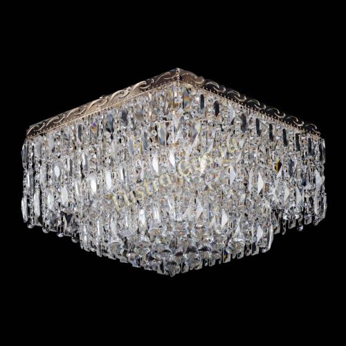 Люстра Квадрат Каскад с пластинками в Сочи Гусь Хрустальный