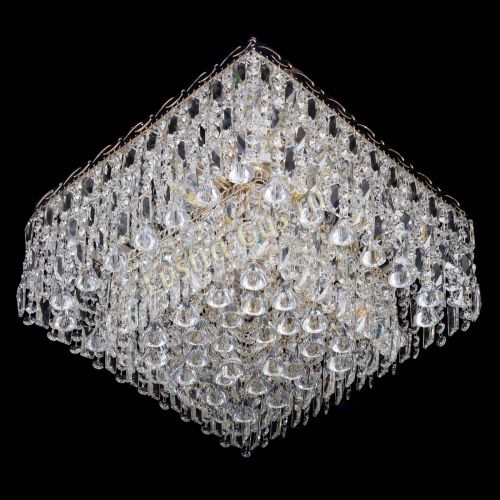 Люстра Квадрат Каскад с пластинками в Сочи Гусь Хрустальный