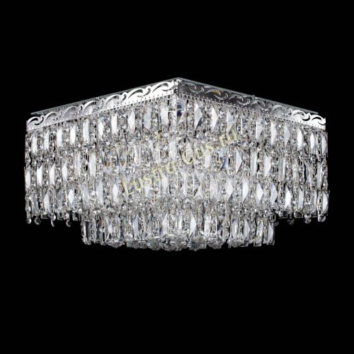 Люстра Квадрат Каскад с пластинками в Сочи Гусь Хрустальный