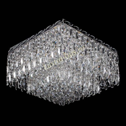 Люстра Квадрат Каскад с пластинками в Сочи Гусь Хрустальный