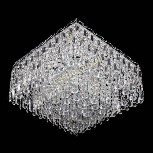 Люстра Квадрат Каскад с пластинками в Сочи Гусь Хрустальный