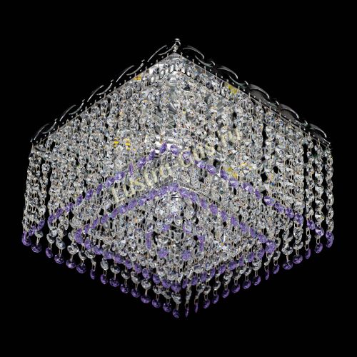 Люстра Квадрат Оптикон фиолетовая в Сочи Гусь Хрустальный