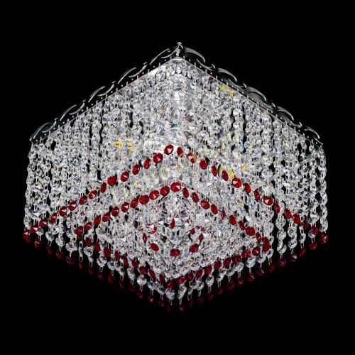 Люстра Квадрат Оптикон красная в Сочи Гусь Хрустальный