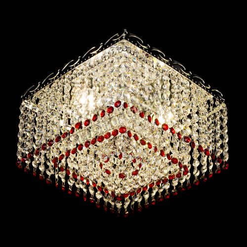 Люстра Квадрат Оптикон красная в Сочи Гусь Хрустальный