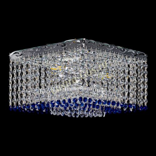 Люстра Квадрат Оптикон синяя в Сочи Гусь Хрустальный