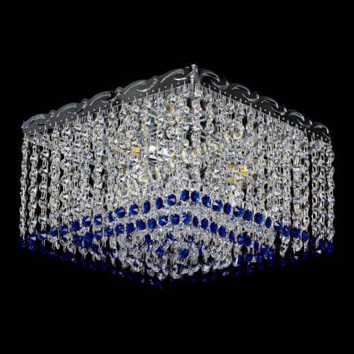 Люстра Квадрат Оптикон синяя в Сочи Гусь Хрустальный