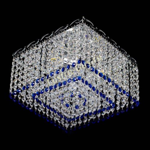 Люстра Квадрат Оптикон синяя в Сочи Гусь Хрустальный